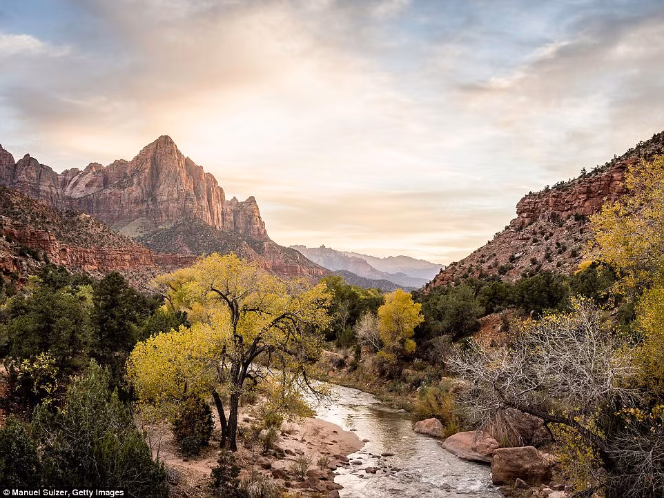 Vườn quốc gia Zion ở Utah là một trong những công viên thu hút nhiều du khách nhất khi ghé thăm nước Mỹ. Bạn có thể đi bộ đường dài, leo núi, cắm trại cùng gia đình khi đến công viên này.