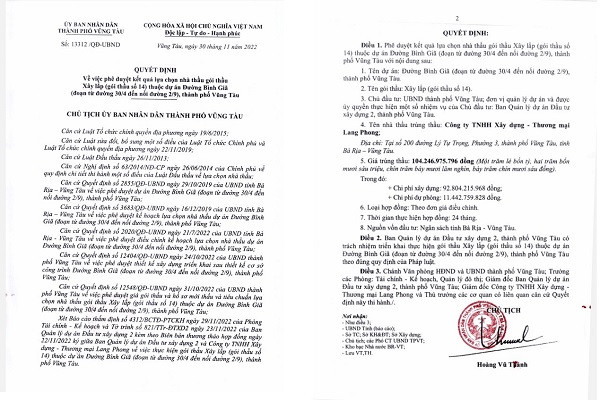 BR - VT: Can canh goi thau duong Binh Gia co nguy co cham tien do