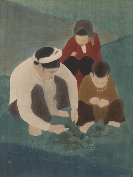 Bức tranh "Hái cây thuốc" của Lê Phổ (1907-2001) vẽ năm 1932.