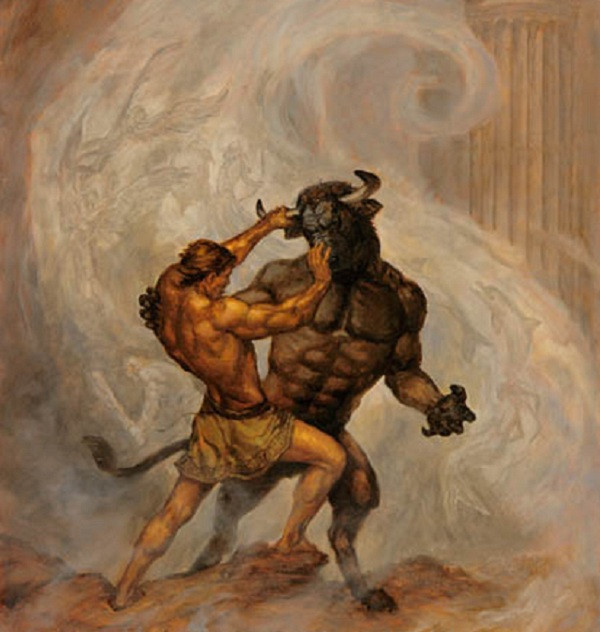 Mỗi năm, vua Minos đem 7 nam và 7 nữ được cống nộp từ Athena làm mồi cho Minotaur ăn thịt.