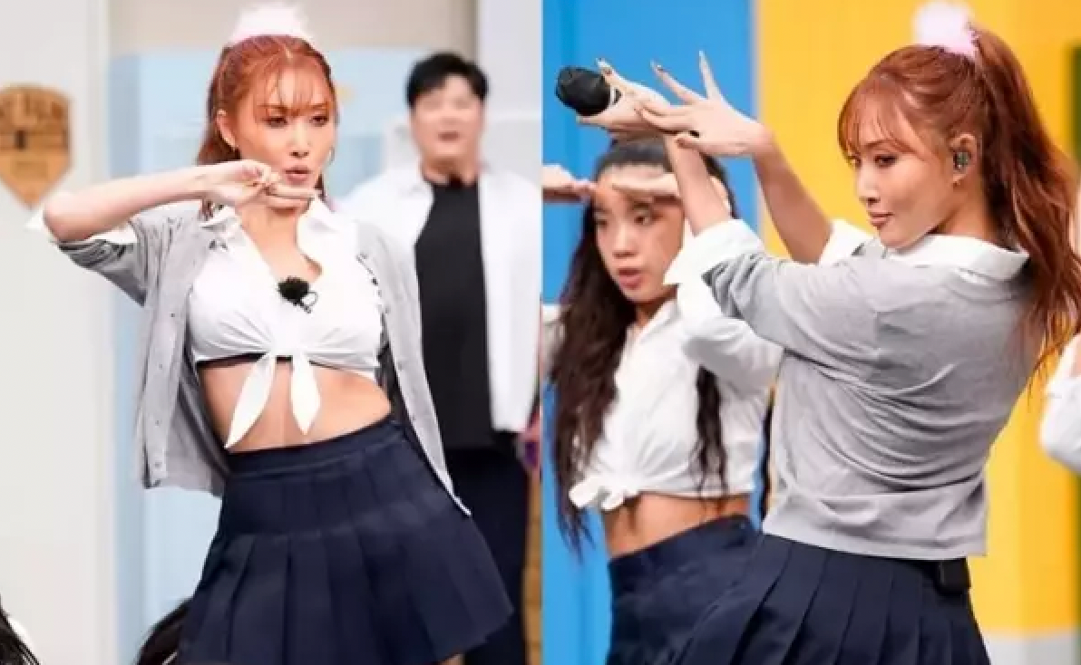 Khách mời khi đến chương trình đều diện đồng phục học sinh chỉn chu. Vậy nhưng, Hwasa lại diện đồng phục với thiết kế croptop buộc túm, để lộ vòng eo và chân váy ngắn trên gối. Không những vậy, vũ đạo của Hwasa được cho là khá phản cảm, không phù hợp lên sóng truyền hình.