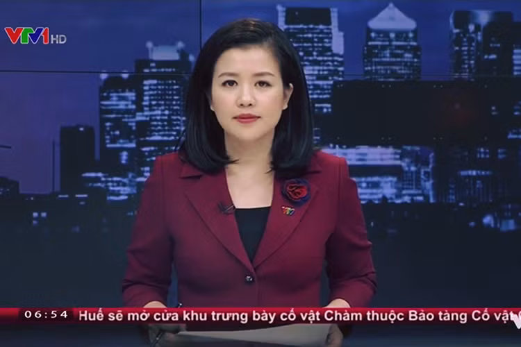 MC Ngọc Diệp khá nổi tiếng với vai trò BTV của bản tin Chào buổi sáng VTV1. Ngoài ra, cô còn dẫn dắt nhiều bản tin Thời sự. Ảnh: FBNV