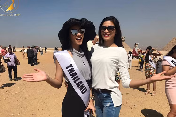 Luôn thân thiện với đối thủ, Nguyễn Thị Thành ngày càng ghi điểm với khán giả cuộc thi Hoa hậu Môi trường Quốc tế 2017. Ảnh: Venus Beauty Queen