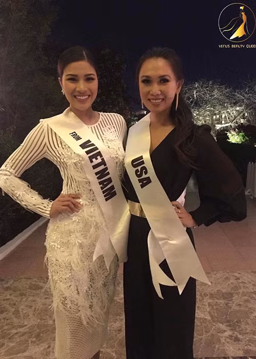 Bảo Anh là đại diện của Mỹ tại cuộc thi. Cô và Nguyễn Thị Thành sở hữu nhan sắc không kém cạnh nhau. Ảnh: Venus Beauty Queen