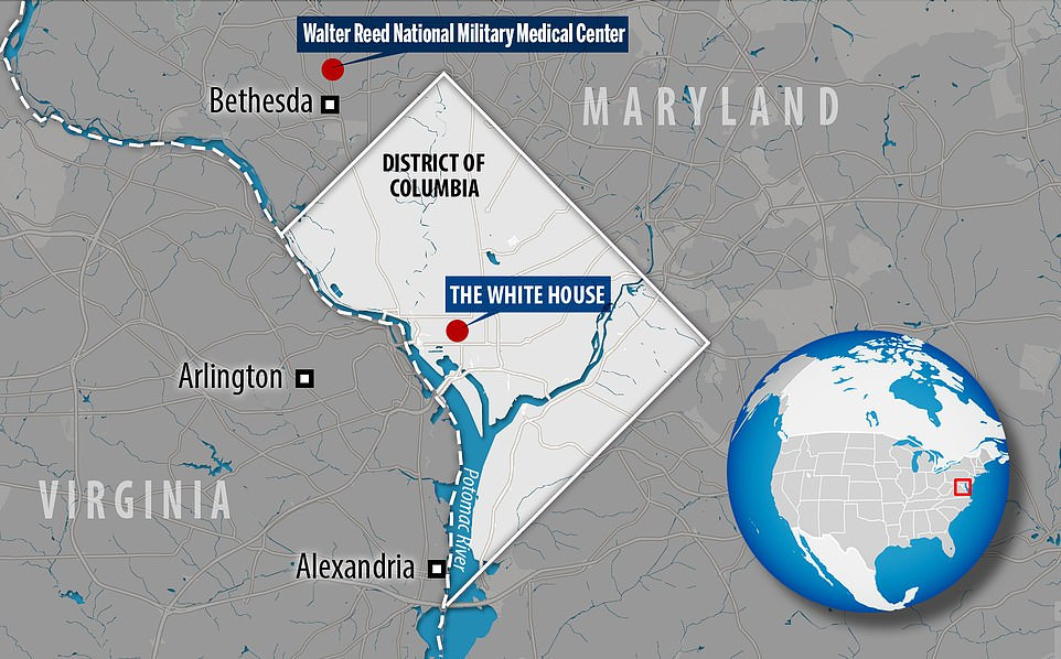 Bệnh viện này là nơi điều trị cho các Tổng thống Mỹ, quan chức chính quyền, thành viên lưỡng viện Quốc hội, Thẩm phán Tòa án Tối cao, và các binh sĩ Mỹ bị thương trong chiến đấu. Ảnh: Daily Mail.