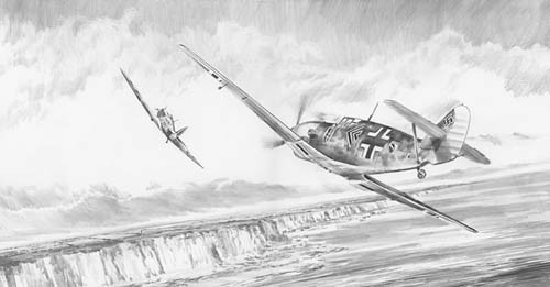 Một chiến thuật khác là bay trên độ cao 8.000 feet (khoảng 2.500m) để bay ở trên các máy bay Liên Xô. Sau khi phát hiện các máy bay đối phương, Hartmann sẽ vòng ngược lại và hạ độ cao xuống thấp hơn máy bay đối phương rồi mới tấn công từ phía sau và từ dưới lên.