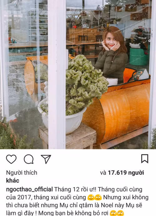 Ngọc Thảo thường xuyên úp mở chuyện đang độc thân trên Instagram.