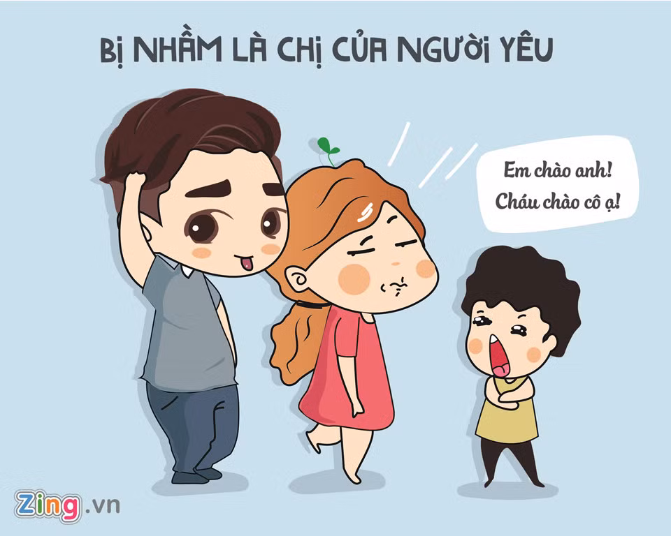 Yêu người bằng tuổi con gái thường phải chịu thiệt thòi nhiều hơn. Bằng tuổi nhau nhưng con trai thường trông trẻ trung hơn con gái khá nhiều. "Đôi khi đi bên cạnh người yêu cùng tuổi, mình 'lòng đau như cắt' khi bị nhầm là chị của cậu ấy. Thậm chí, em họ học lớp 2 của bạn trai còn gọi mình là cô", Hải Anh (20 tuổi, Học viện Tài chính) kể.