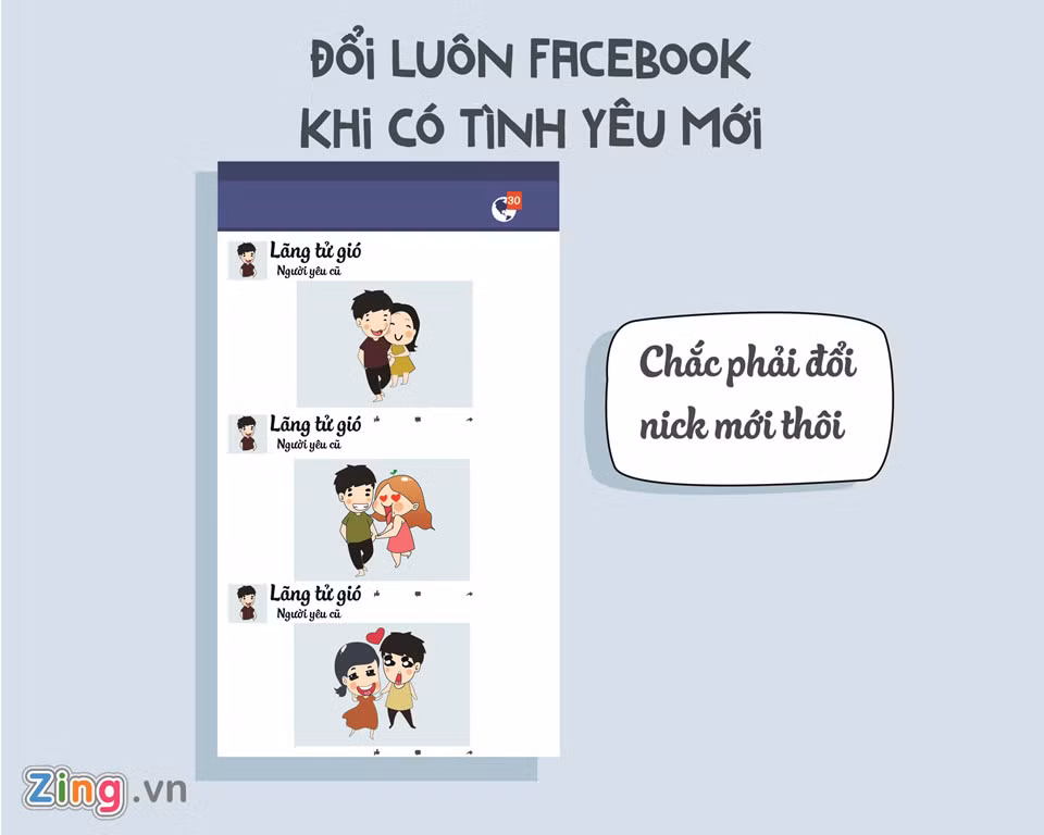Nếu những hình ảnh về người cũ cứ hiển thị trên Facebook mãi, bạn sẽ gặp rắc rối với người yêu mới kể cả khi cô ấy bao dung. Cách tốt nhất có lẽ là đổi luôn tài khoản mới để "cuộc đời bình yên".