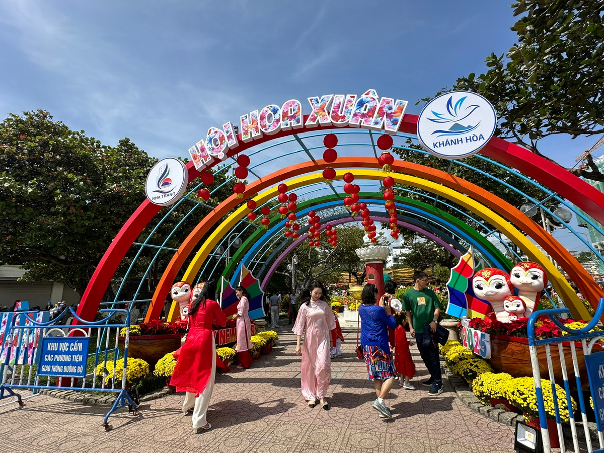 Hội hoa xuân rực rỡ sắc màu.