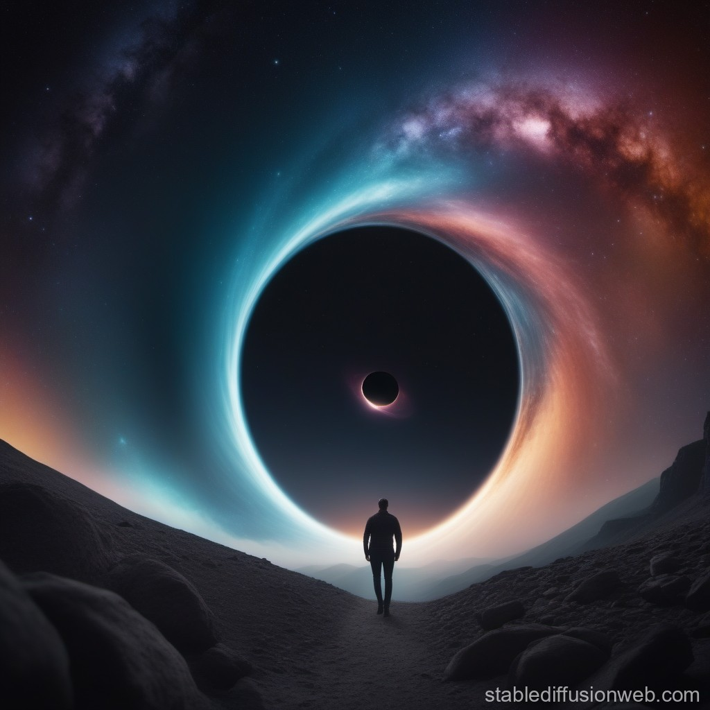 Theo nhà thiên văn vật lý Jeremy Schnittman tại Trung tâm Không gian Goddard của NASA, quá trình này không chỉ là lý thuyết mà còn có thể được mô phỏng để hiểu rõ hơn về sự khắc nghiệt và kỳ diệu của vũ trụ. Ông đã tạo ra các video mô phỏng để giải thích chi tiết về hiện tượng này, giúp đưa những lý thuyết toán học trừu tượng của thuyết tương đối trở nên sống động và gần gũi hơn với thực tế vũ trụ. (Ảnh:Stable Diffusion Online) 