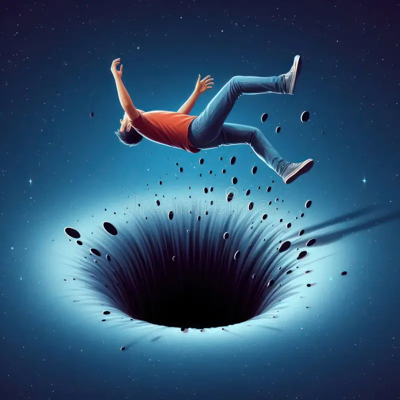 Khi một người tiến gần đến hố đen, lực hấp dẫn của nó sẽ ngày càng mạnh hơn. Lực này mạnh đến mức ngay cả ánh sáng cũng không thể thoát ra khỏi chân trời sự kiện, là ranh giới bao quanh hố đen. Đây không phải là một bề mặt vật lý, mà là một ranh giới vô hình nơi tất cả vật chất và ánh sáng đều bị hút vào.(Ảnh:Dreamstime)