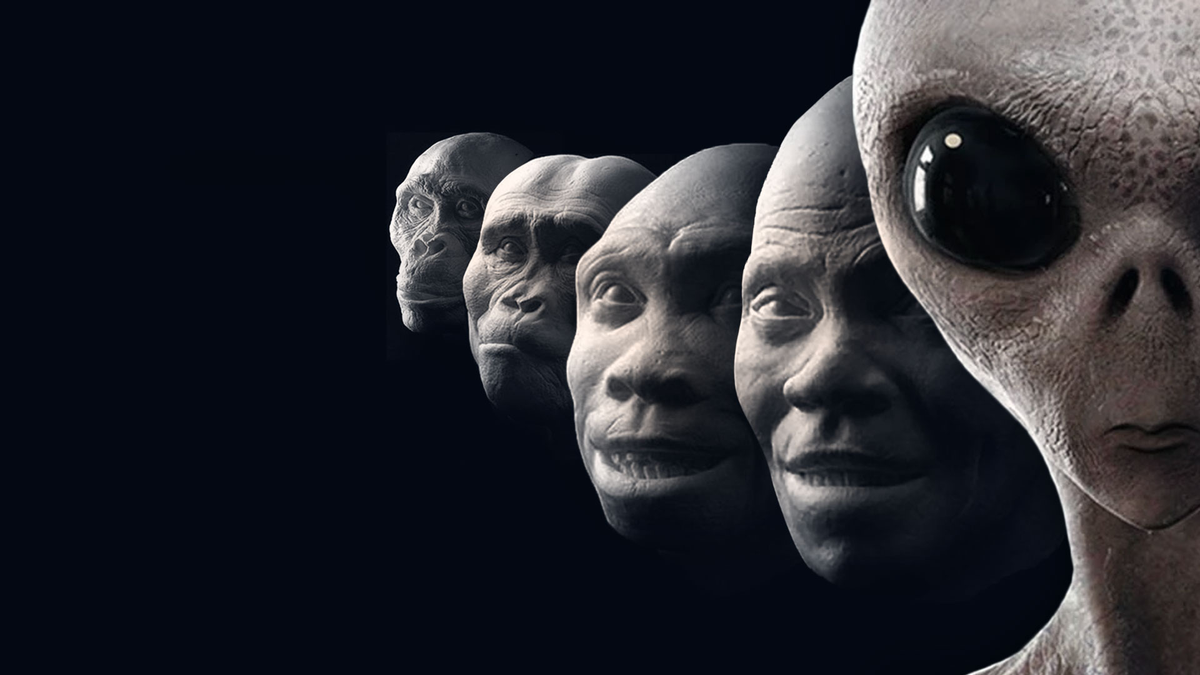 Giả thuyết gây chấn động cho rằng người ngoài hành tinh thực chất là con người trong tương lai đã thu hút sự quan tâm rộng rãi. Theo giả thuyết này, những người từ tương lai đã phát triển công nghệ tiên tiến và quay lại quá khứ để nghiên cứu hoặc giúp nhân loại đạt được các bước tiến khoa học. (Ảnh: The What If Show)