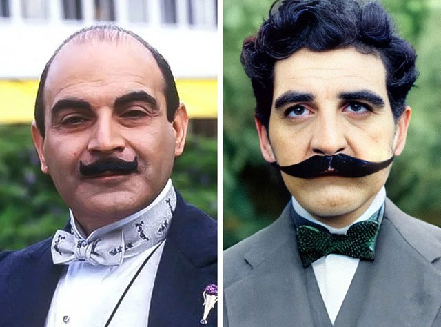 7. Hercule Poirot trong bộ sách của Agatha Christie: Hercule Poirot, thám tử người Bỉ với bộ ria đặc trưng, là một trong những nhân vật trinh thám nổi tiếng nhất của Agatha Christie. Hercule Poirot là một người đàn ông có mái tóc đen và bộ ria mép lớn.(Ảnh: Trí thức trẻ)