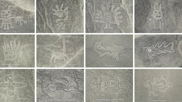 Các nhà khoa học đã sử dụng trí tuệ nhân tạo (AI) và máy bay không người lái để khám phá hàng trăm hình vẽ 2.000 năm tuổi trên sa mạc Nazca ở Peru. (Ảnh: Masato Sakai)