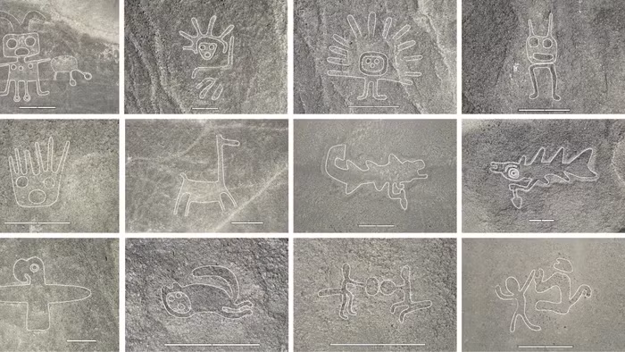 Các nhà khoa học đã sử dụng trí tuệ nhân tạo (AI) và máy bay không người lái để khám phá hàng trăm hình vẽ 2.000 năm tuổi trên sa mạc Nazca ở Peru. (Ảnh: Masato Sakai)