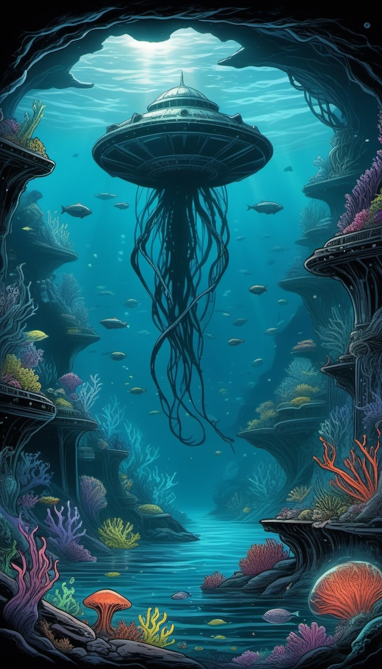 Quan điểm của Anna Whitty, dù đúng hay sai, đã đóng góp vào cuộc tranh luận về sự sống trong vũ trụ và trên Trái Đất. Với sự tiến bộ của khoa học và công nghệ, con người có thể sớm giải đáp được những bí ẩn của đại dương và thậm chí cả trung tâm Trái Đất. (Ảnh: Stable Diffusion Online)