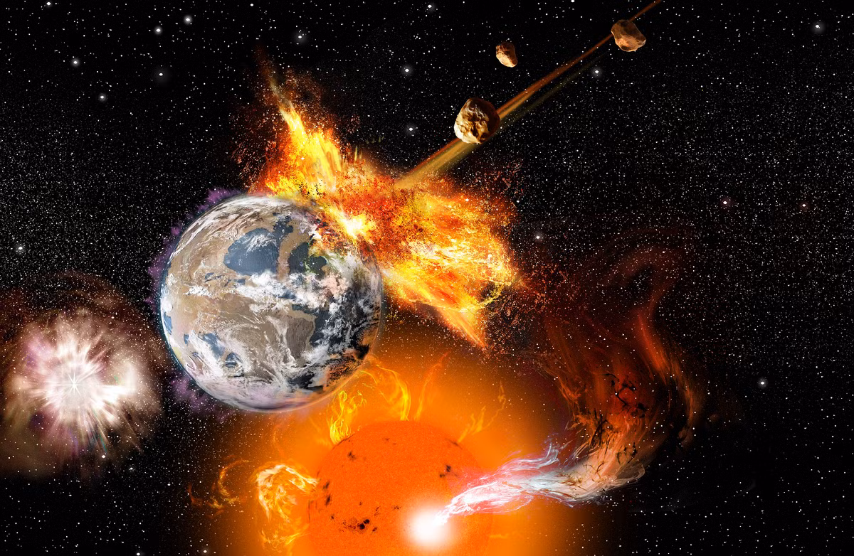 Các nhà khoa học nổi tiếng như Albert Einstein và Stephen Hawking, cùng với NASA, đã cảnh báo về những nguy cơ có thể dẫn đến ngày tận thế của loài người trên Trái đất. (Ảnh: Astronomy Magazine)