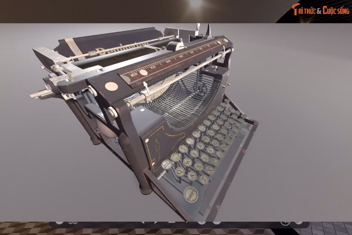 Mô hình 3D của một chiếc máy đánh chữ được giới thiệu tại triển lãm. (Ảnh chụp màn hình).