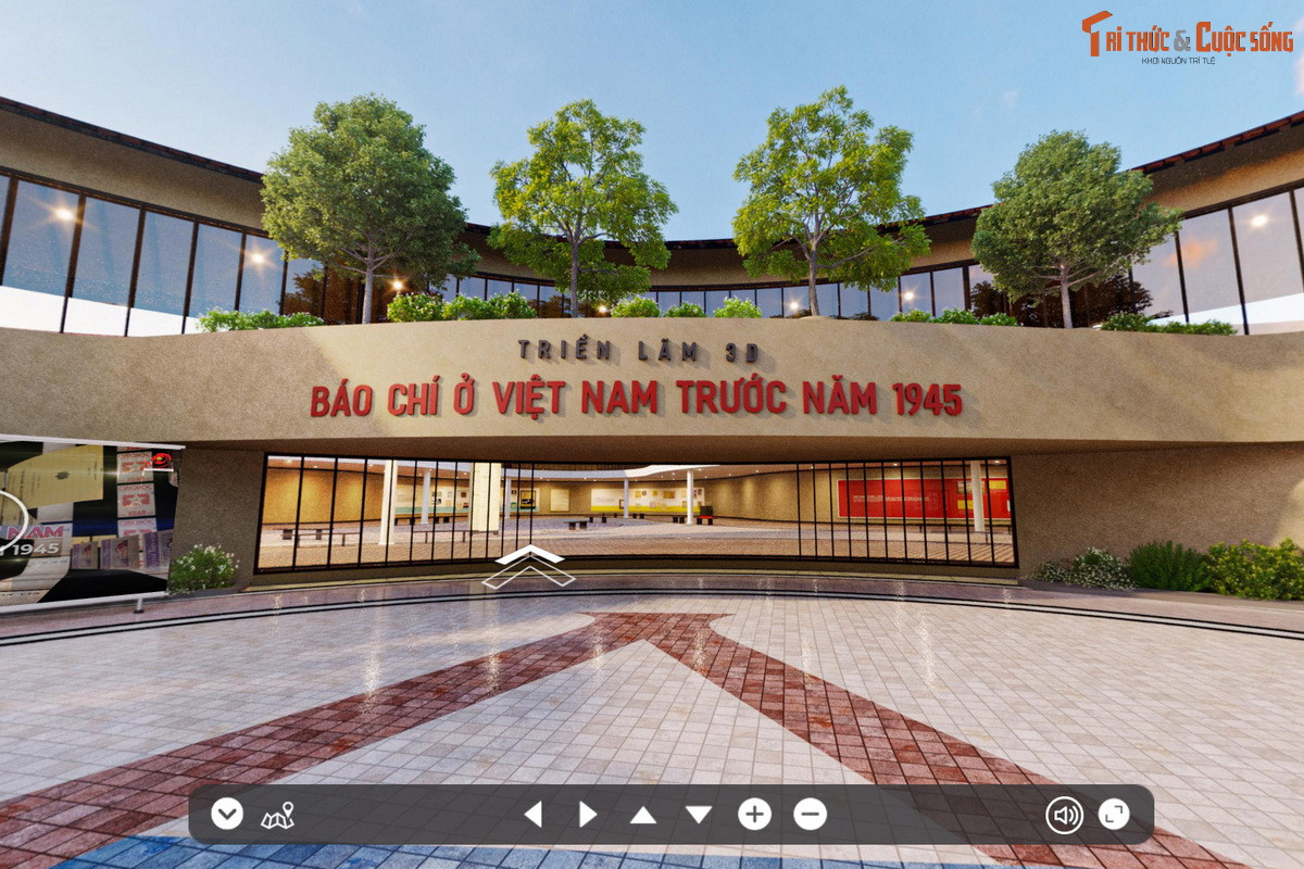 Bước vào tòa nhà, sảnh triển lãm hiện ra trong một không gian hiện đại. Có thể xoay 360 độ để quan sát toàn cảnh không gian triển lãm. (Ảnh chụp màn hình).
