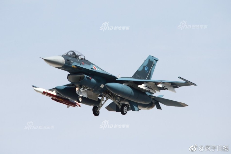 XASM-3E sẽ là vũ khí chủ lực của tiêm kích F-2, phiên bản F-16 sản xuất tại Nhật Bản. Mỗi chiếc F-2 có thể mang theo 2 tên lửa XASM-3E đem lại khả năng chống hạm mạnh mẽ. Nguồn ảnh: Sina.