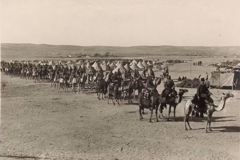 Sau đó lạc đà gắn liền với những cuộc chinh phạt trên sa mạc, tương tự ngựa ở khắp nơi trên thế giới. Ngựa vẫn có thể hoạt động tốt trên sa mạc nhưng chúng không thể so sánh với lạc đà về tính hiệu quả. Ảnh: Warspot.