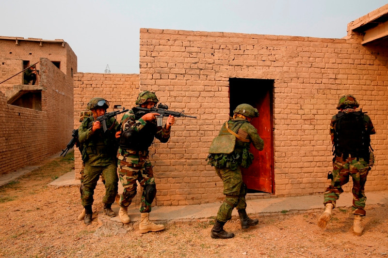 Cuộc tập trận Friendship nhằm tăng cường hợp tác quốc phòng giữa hai nước, cũng như khả năng phối hợp trong các tình huống khủng hoảng. Ảnh: Bộ Quốc phòng Nga.