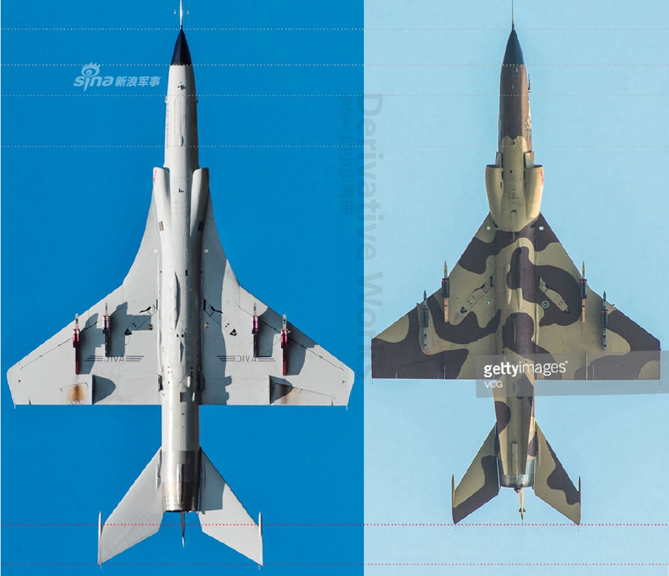 Phiên bản mới được kéo dài hơn so với trước, cải tiến cánh đuôi ngang và cánh đuôi đứng. Phần rìa cánh chính được kéo dài đến tận mép cửa hút không khí. Giải pháp này nhằm cải thiện khả năng ổn định khí động học cho máy bay. Nguồn ảnh: Sina.