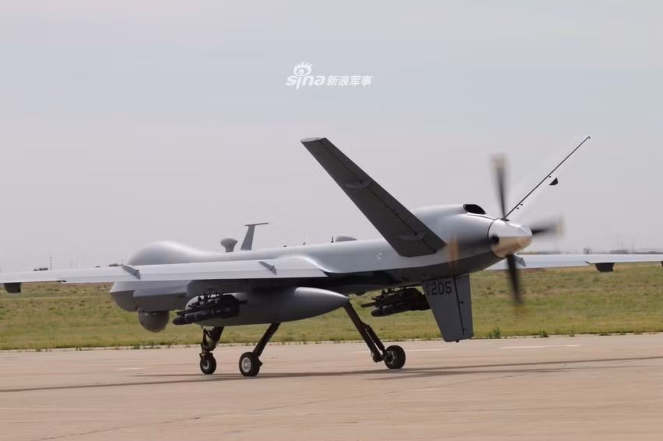 MQ-9 Reaper hiện là máy bay tấn công không người lái số 1 thế giới và chưa có loại nào so sánh được với nó. Mặc dù hả hê trước việc MQ-9 bị bắn hạ, nhưng chính Trung Quốc lại đang sao chép thiết kế này. Ảnh: Sina.