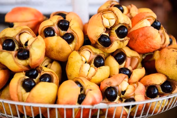 Loại trái cây này được nhập khẩu vào Jamaica từ Đông Phi trước năm 1725. Ngày nay, quả ackee đóng hộp và là một trong những mặt hàng xuất khẩu chính của Jamaica.