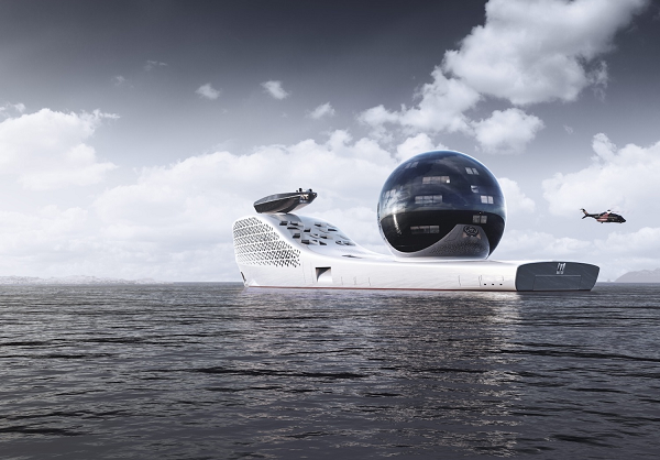 Công ty thiết kế cho biết con tàu bao gồm một thành phố khoa học đặt trong khối cầu lớn, sàn quan sát và nội thất hướng tới nghiên cứu khoa học và khám phá.