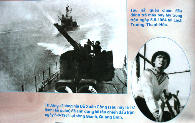 Hải quân Nhân dân Việt Nam trong trận đánh trả máy bay chiến đấu Mỹ tại Lạch Trường, Thanh Hóa và ở sông Gianh ngày 5/8/1964. Nguồn ảnh: NLĐ.