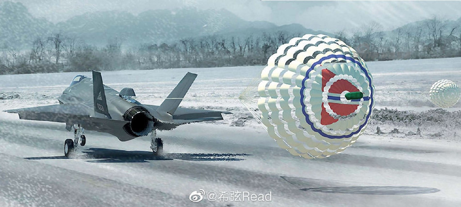 Thậm chí những loại tiêm kích thế hệ mới hiện đại bậc nhất thế giới như Su-57 và F-35 hiện nay vẫn phải sử dụng kiểu hỗ trợ hạ cánh này, đặc biệt là khi hạ cánh trên những địa hình trơn trượt như bề mặt đường băng bị tuyết phủ hoặc bị đóng băng. Nguồn ảnh: Sina.
