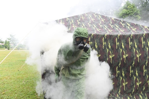 Khác với các nhiệm vụ khác, "Môi trường an toàn" tại Army Games được đánh giá là một trong những nhiệm vụ khó khăn nhất, đặc biệt là khi phần thi này diễn ra tại Trung Quốc - một quốc gia có khí hậu nóng nực vào mùa hè. Nguồn ảnh: Baobienphong.