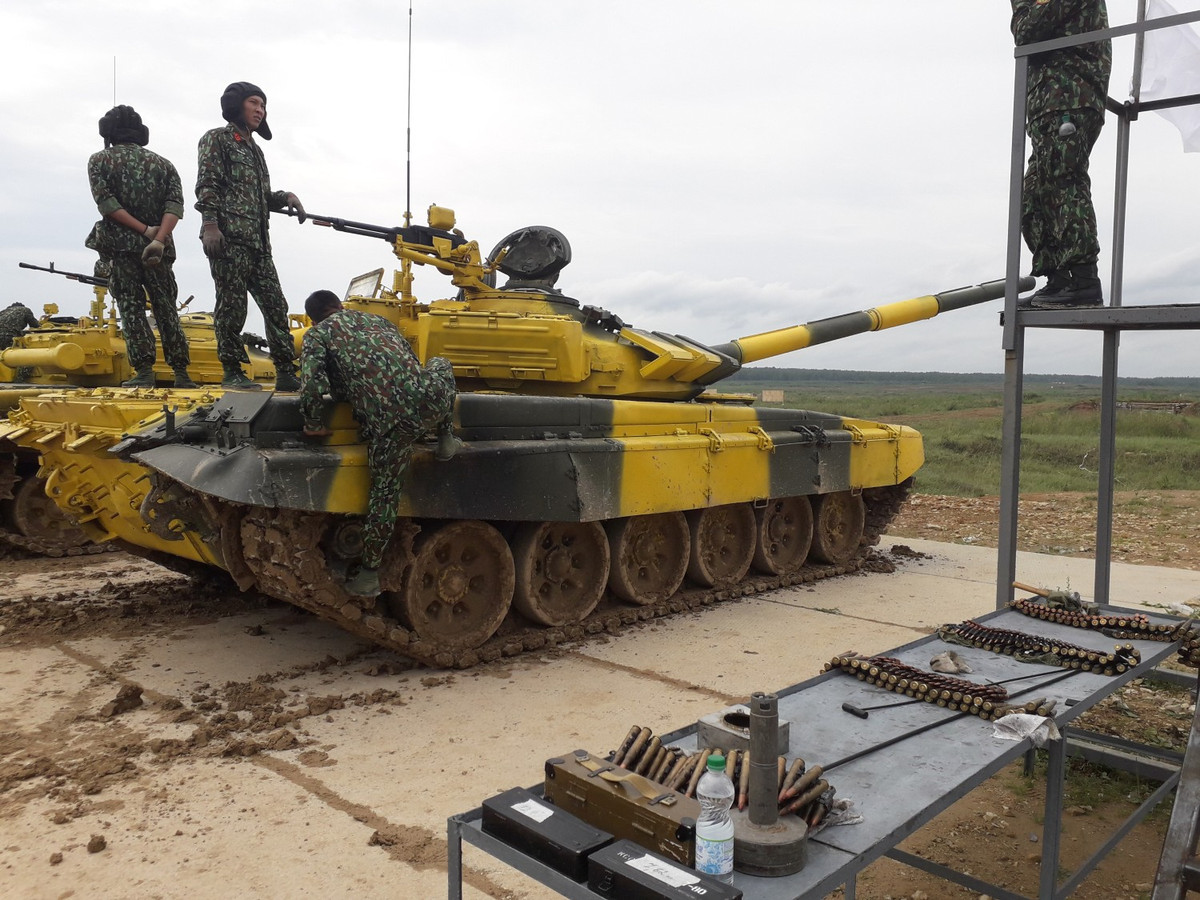 Kíp lái của Việt Nam đã hoàn thành khá tốt phần thi, tiêu diệt được một mục tiêu xe tăng giả định ở khoảng cách 1700 mét và tiêu diệt được một mục tiêu giả định bằng súng máy PKT. Nguồn ảnh: Armygame2019.