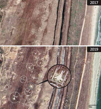 Dựa trên những bức hình chụp trước đó ở khu vực này, giới chức Hàn Quốc khẳng định phía Triều Tiên mới chỉ cải tạo khu vực này và đưa F-15K của Hàn Quốc vào thử nghiệm trong thời gian gần đây. Nguồn ảnh: Chosul.