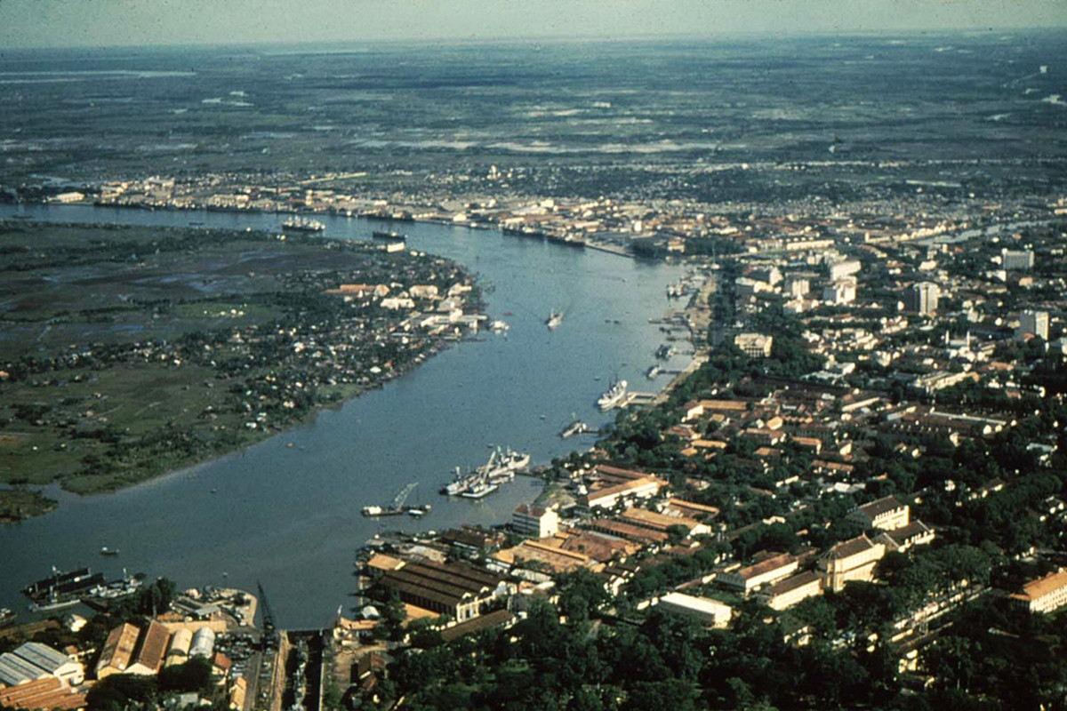 Sài Gòn 1956 - không ảnh khu vực Quận 1 Sài Gòn.