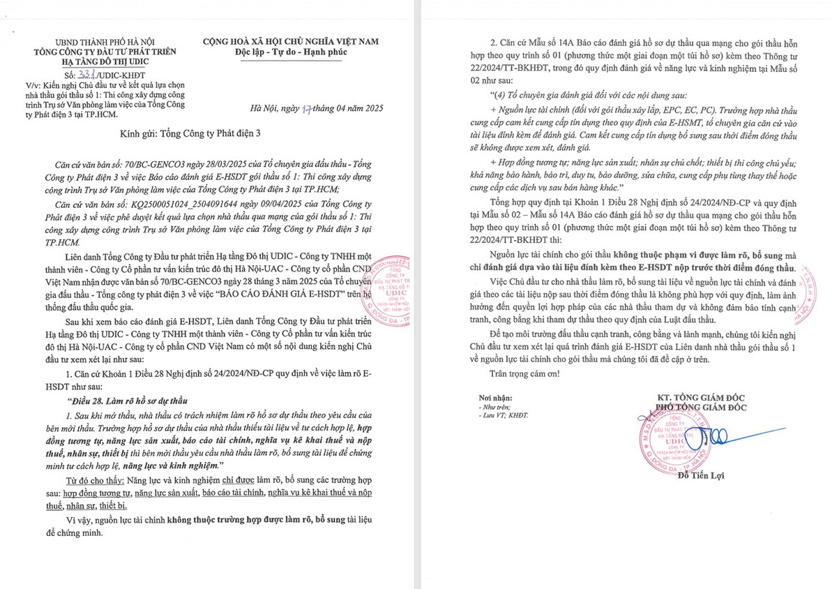 Vì sao UDIC không phục tại gói thầu hơn 500 tỷ của GENCO3? - Hình 3 Vi sao UDIC khong phuc tai goi thau hon 500 ty cua GENCO3?-Hinh-3