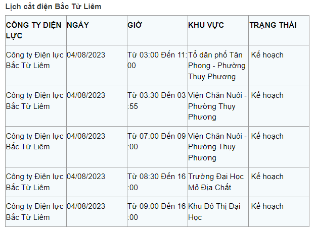 Tùy theo tình hình thời tiết và kế hoạch thay đổi nên lịch cắt điện Hà Nội hôm nay có thể được điều chỉnh hoãn ở một số nơi. Quý độc giả có thể theo dõi lịch cắt điện thường xuyên trên kienthuc.net để nắm bắt kịp thời, chủ động sắp xếp lịch sinh hoạt và sản xuất phù hợp nhất. 
