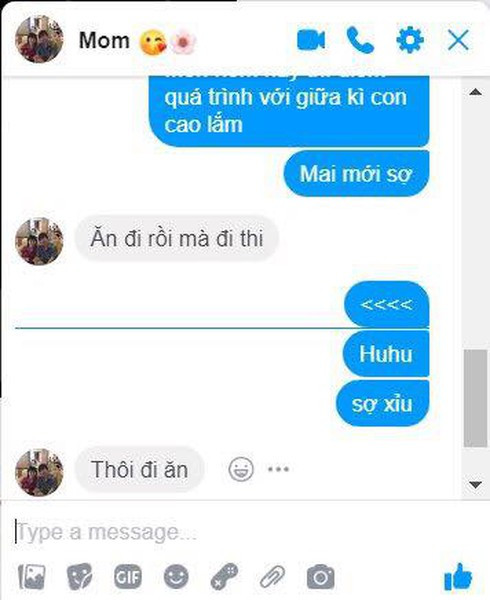Một tin nhắn khác của bà mẹ dành cho con.