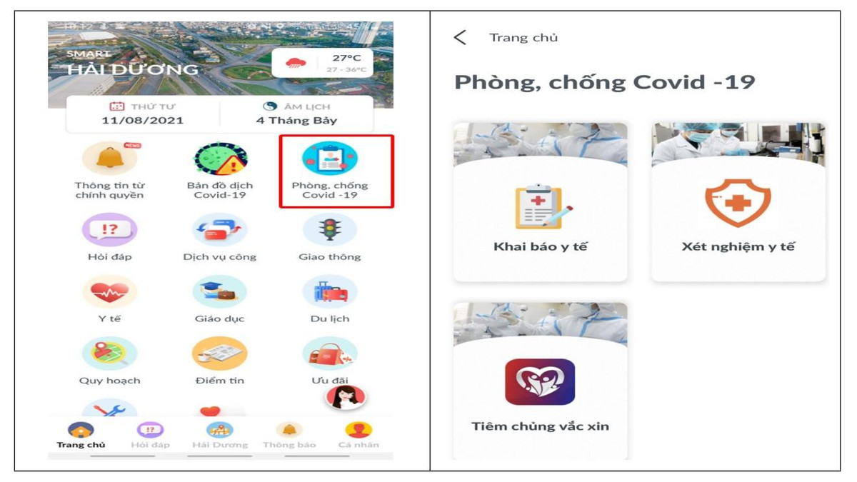Ung dung Smart Hai Duong giup nguoi dan phong COVID-19 the nao?