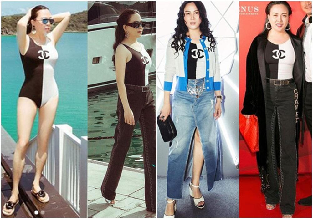 Chiếc bodyswim Chanel với hai màu đen trắng theo chân Phượng Chanel đi khắp mọi nơi, với đủ kiểu sáng tạo như thách thức tất cả quy chuẩn thời trang trên đời. Lần duy nhất công chúng thấy một Phượng Chanel mặc đẹp cũng là lúc cô mặc duy nhất bộ bodyswim đi biển, còn lại cứ lên đồ đến đâu là thảm họa tới đó.