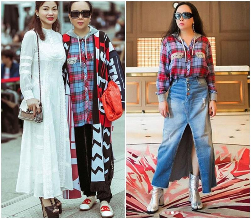 Cả 2 lần thử tài mix đồ của Phượng Chanel với sơ mi kẻ có mũ đều fail.