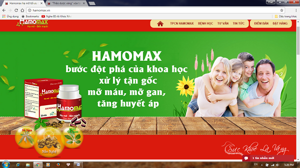 TPCN Hamomax đã từng được Công ty CP phát triển Thảo dược VN tung hô, thổi phồng công dụng như thuốc chữa bệnh