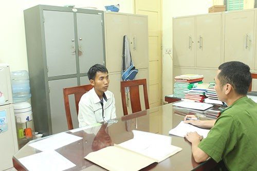 Lữ Văn Thành tại cơ quan Công an - Ảnh: Cơ quan điều tra.