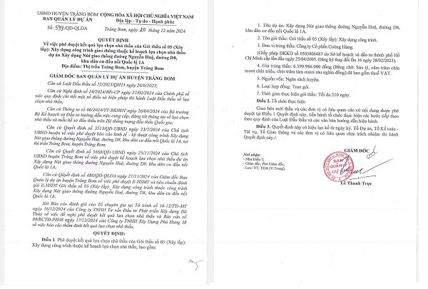 Đồng Nai: Năng lực nhà thầu thi công nút giao thông tại Trảng Bom Dong Nai: Nang luc nha thau thi cong nut giao thong tai Trang Bom