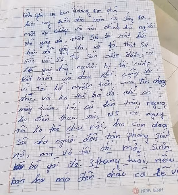 Hy huu: Hoi han, nguoi cha viet thu tra lai tien di cuop tra no tin dung den