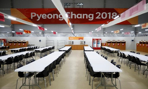 Phòng ăn trong làng Olympic Gangneung.