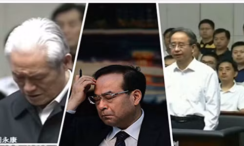 Chu Vĩnh Khang, Tôn Chính Tài và Lệnh Kế Hoạch (trái sang) - 3 quan chức cấp quốc gia dính cạm bẫy tình ái.