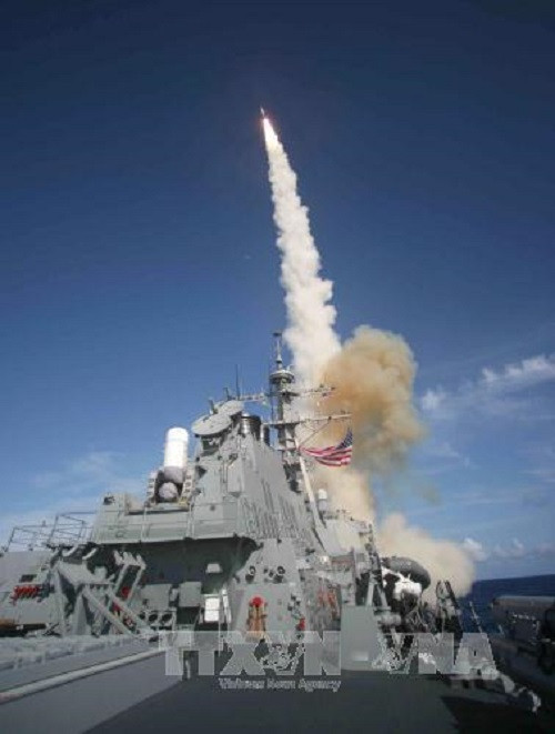 Tên lửa đạn đạo SM-3 của Mỹ được phóng từ tàu khu trục lớp Arleigh Burke trang bị hệ thống phòng thủ Aegis.